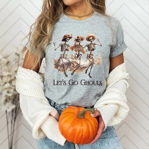 Skeleton Ghoul Halloween Shirt, Dancing Skeletons Tee Spooky Season Shirt